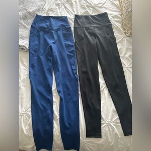 XS legging. American Eagle (black pair). Simon’s (blue pair).